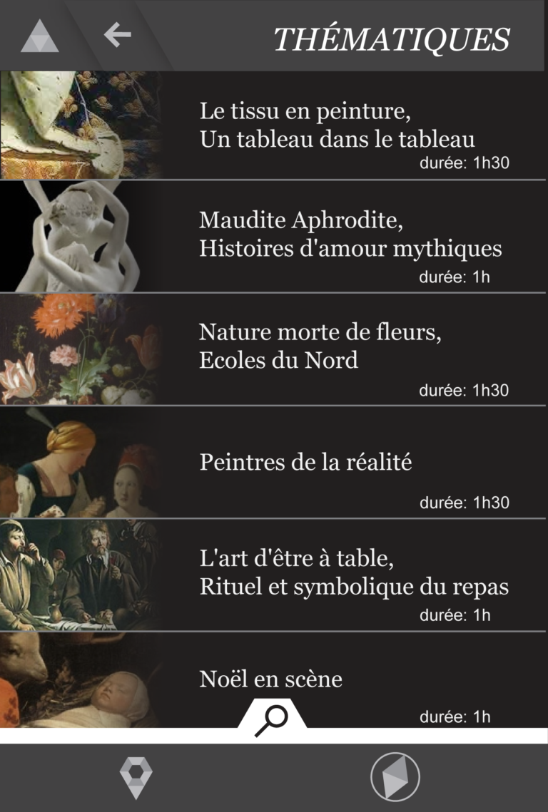 Parcours proposés par l'application