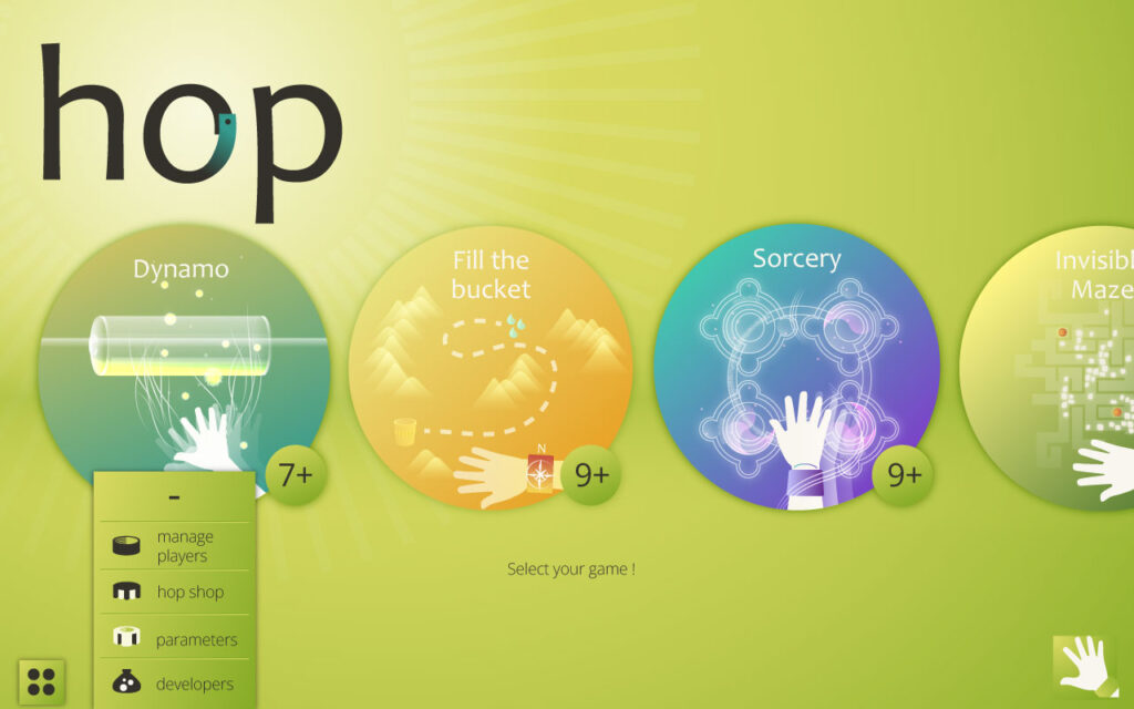 Accueil, paramétrage des jeux