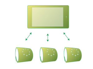 Les bracelets communiquent et se synchronisent avec l'appareil central de gestion