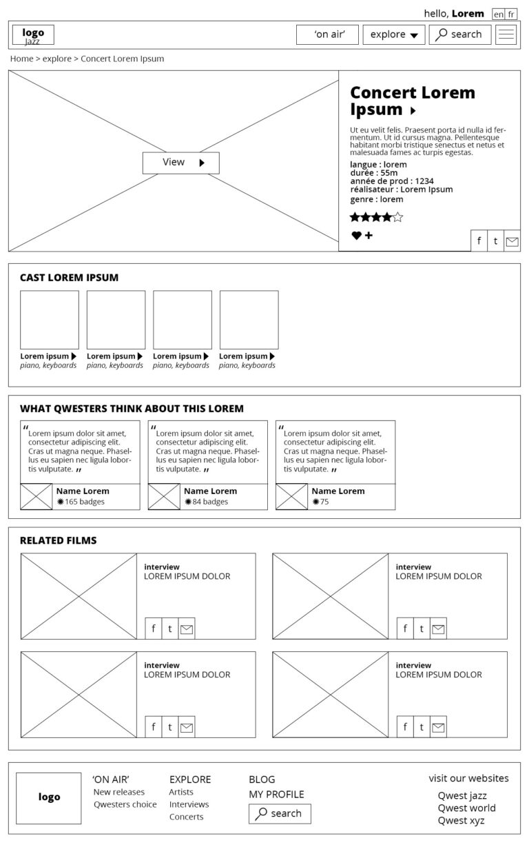 iteration du wireframe de la page films