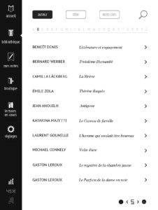 Bibliothèque de livres triés par auteur