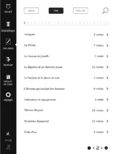 Bibliothèque de livres triés par titre