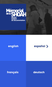 Accueil, choix de la langue