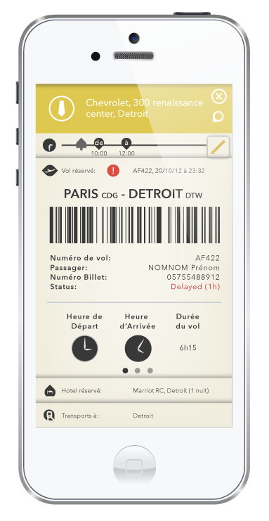 Détails d'une étape : le vol